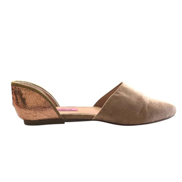 Betsey Johnston Tan & Rose Gold Timeless D'Orsay Flats Sz 9 - Picture 4 of 9